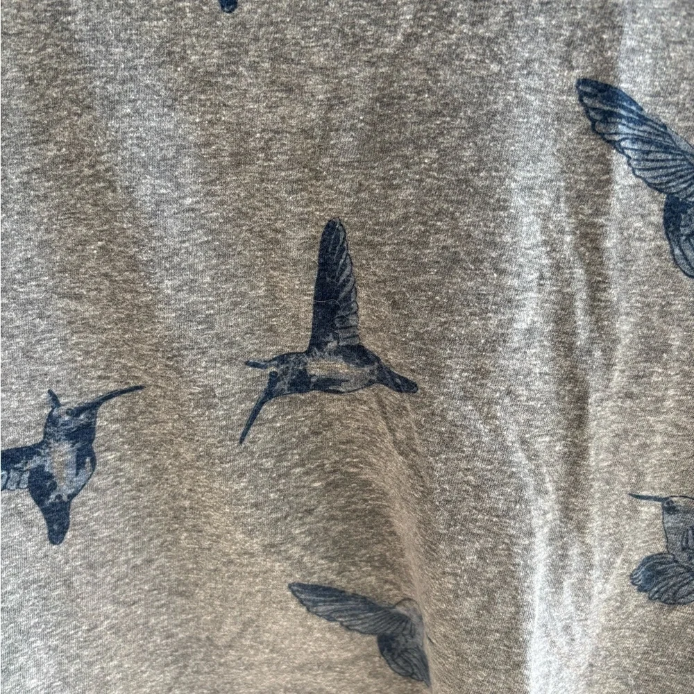 T.La Gray and Blue Hummingbird Print Tee - Picture 2 of 5